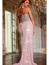Long Light Pink Prom Dress: Jovani D5709