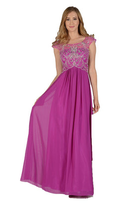 Sleeveless Long A-Line Gown By Poly USA 7122