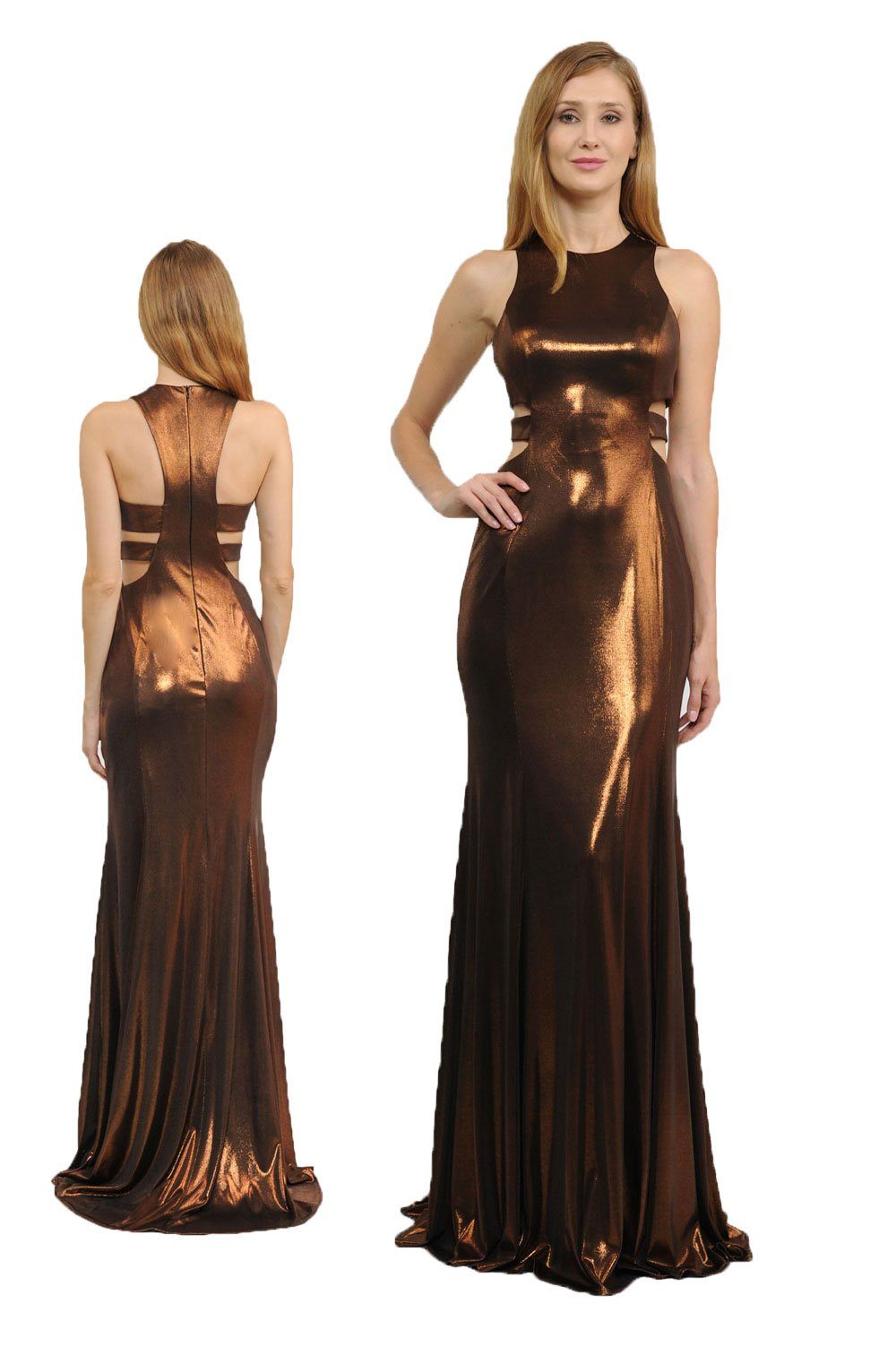 Poly USA Brown Long Formal Dresses