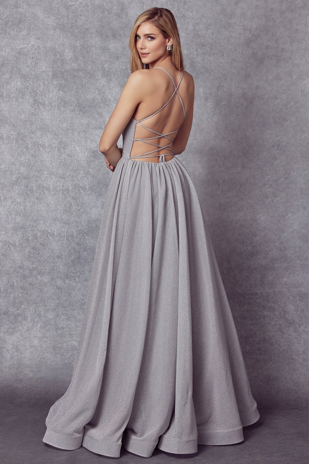 Juliet Silver Long Formal Dresses