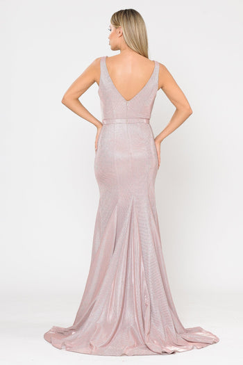 Poly USA 8704 Long Metallic Glitter Mermaid Dress