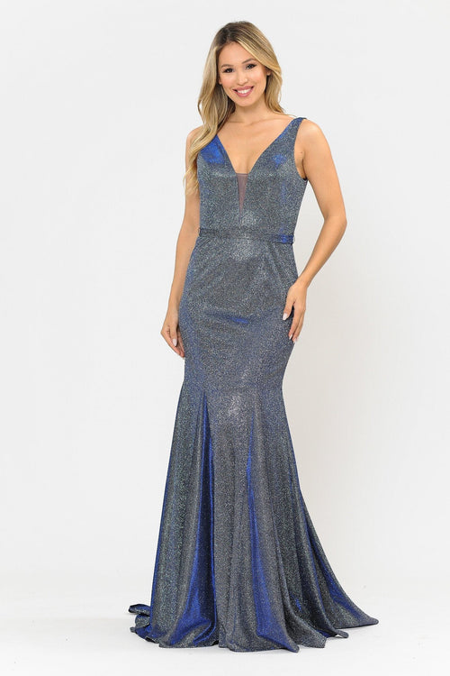 Poly USA 8704 Long Metallic Glitter Mermaid Dress