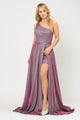 Poly USA 8430 Long Metallic Glitter One Shoulder Dress
