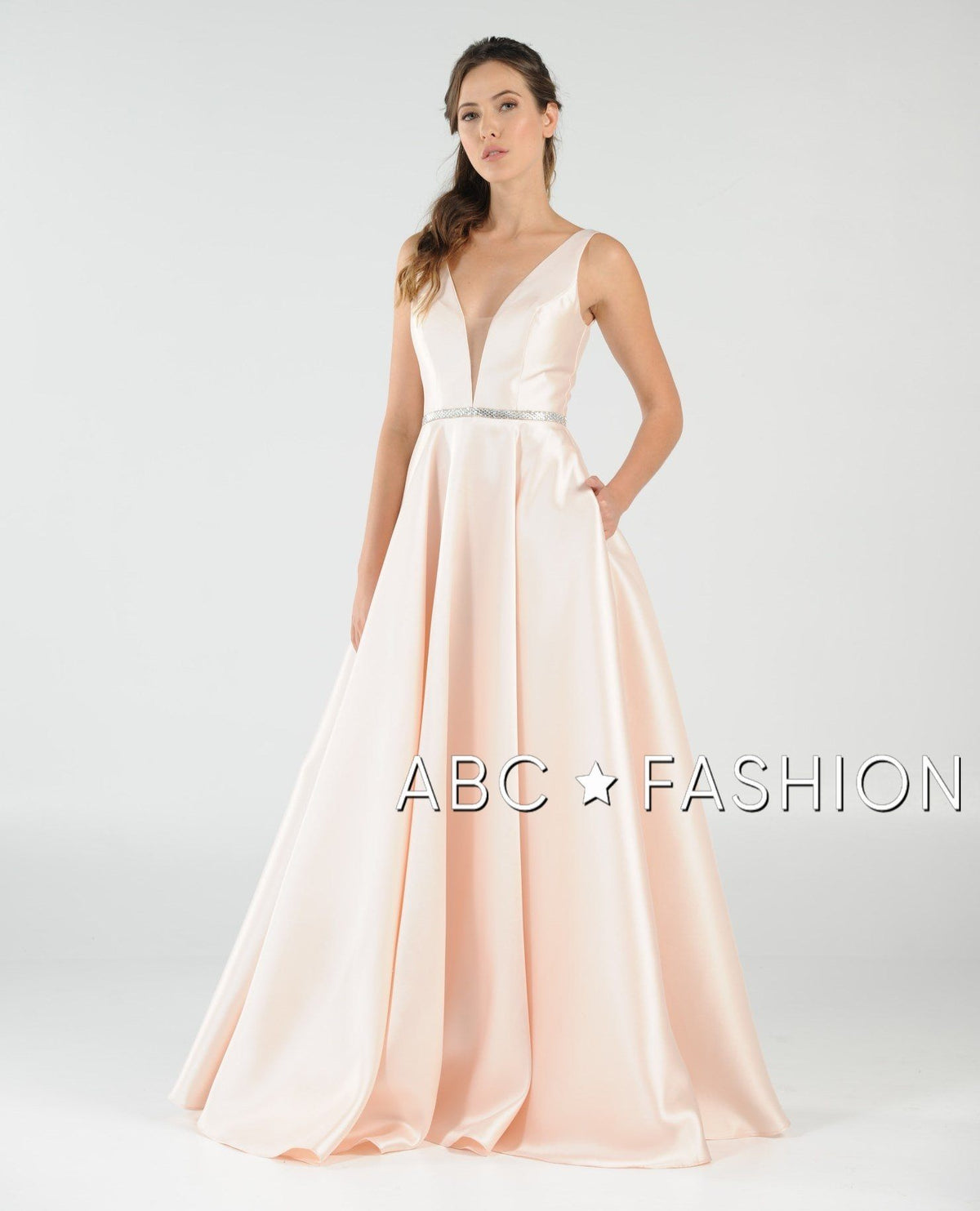 Poly USA Champagne Long Formal Dresses