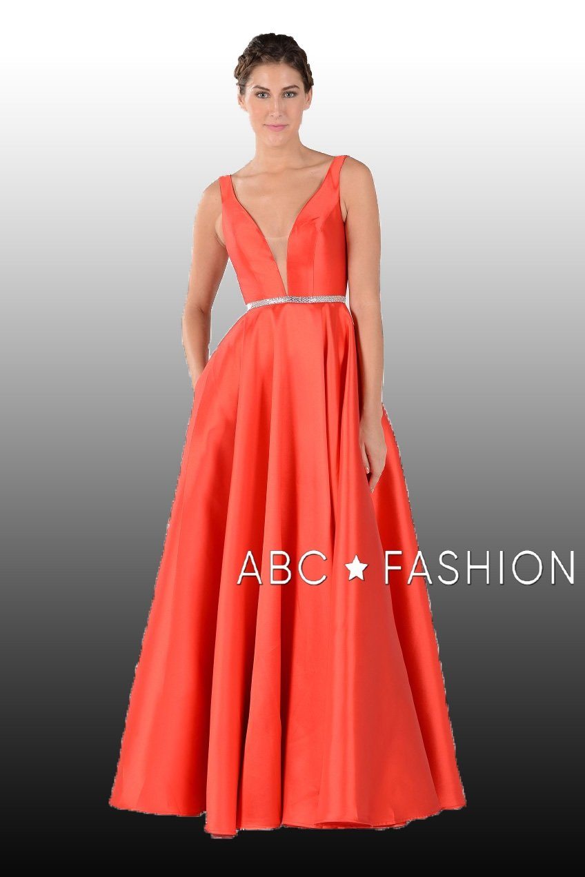 Poly USA Champagne Long Formal Dresses