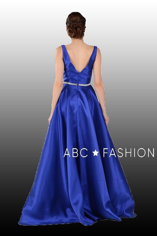 Poly USA Champagne Long Formal Dresses