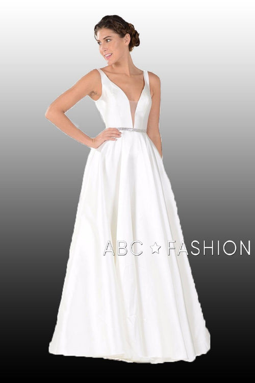 Poly USA Champagne Long Formal Dresses