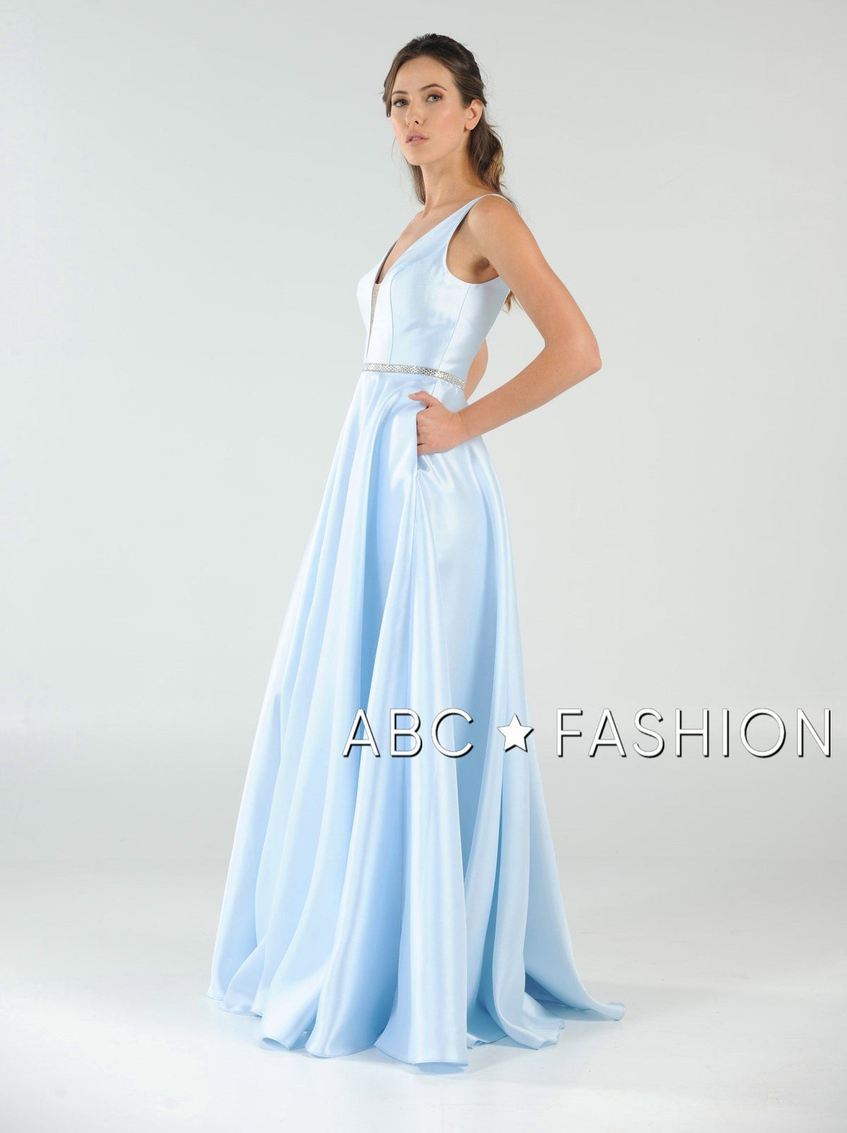 Poly USA Champagne Long Formal Dresses