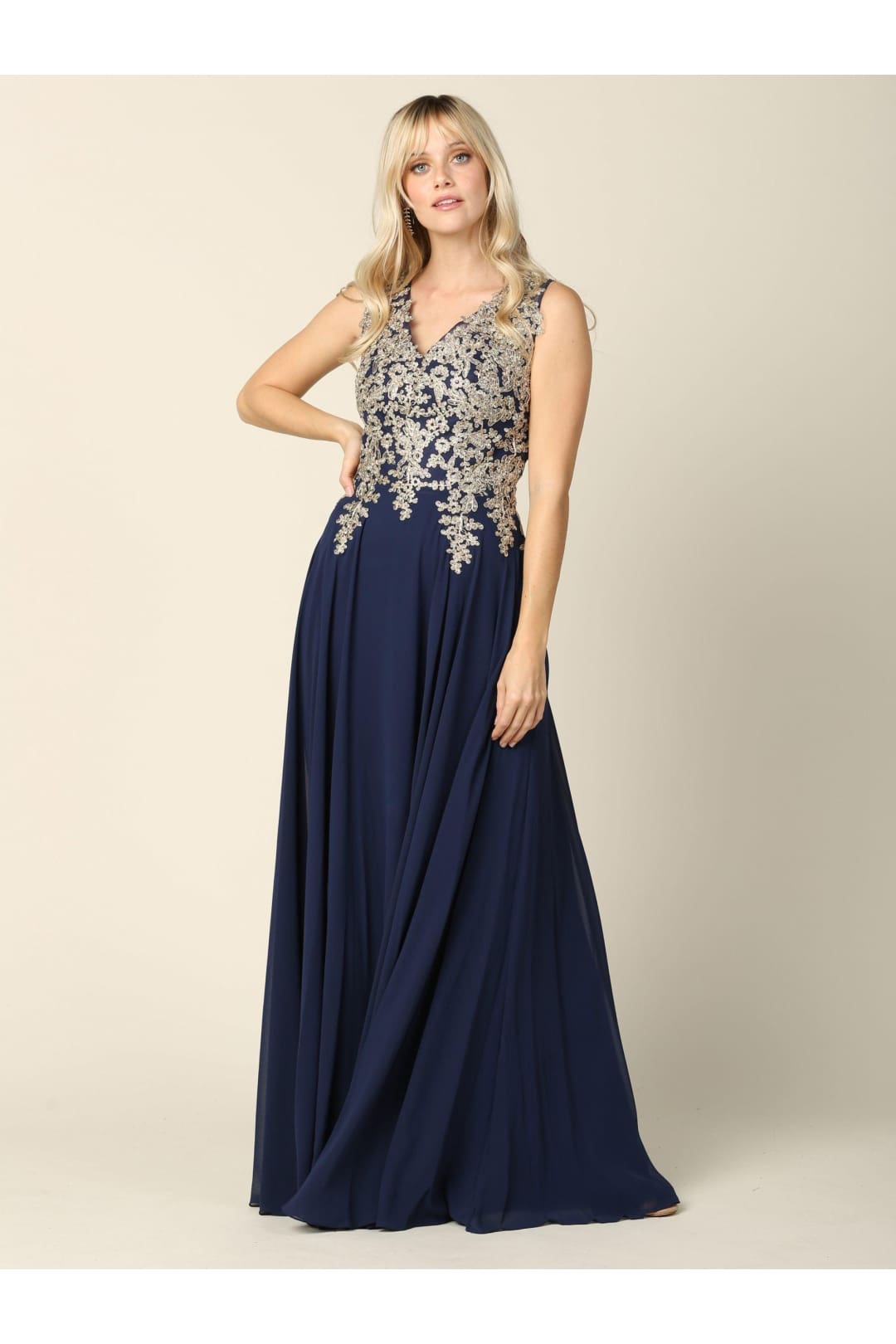 Long Mother of the Bride Chiffon Formal Dress - The Dress Outlet