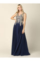 Long Mother of the Bride Chiffon Formal Dress - The Dress Outlet