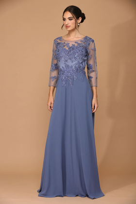 Eva USA 5164 Long Mother of the Bride Chiffon Dress