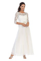 Long Mother of the Bride Lace Chiffon Formal Gown - The Dress Outlet