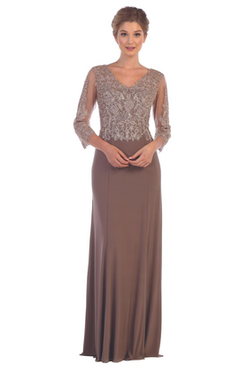 Eva USA 5178 Long Mother of the Bride Long Sleeve Formal Dress