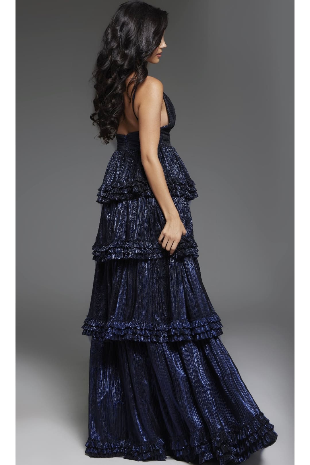 Long Navy Prom Dress: Jovani 38296 - Prom