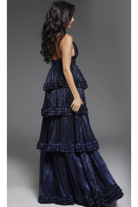 Long Navy Prom Dress: Jovani 38296 - Prom