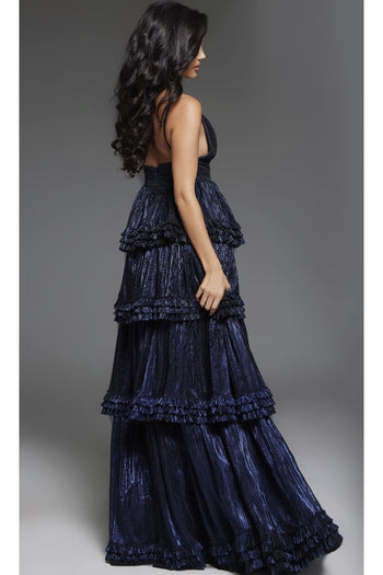 Long Navy Prom Dress: Jovani 38296 - Prom