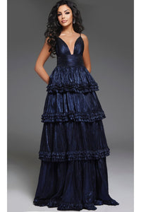 Long Navy Prom Dress: Jovani 38296 - Navy / Prom