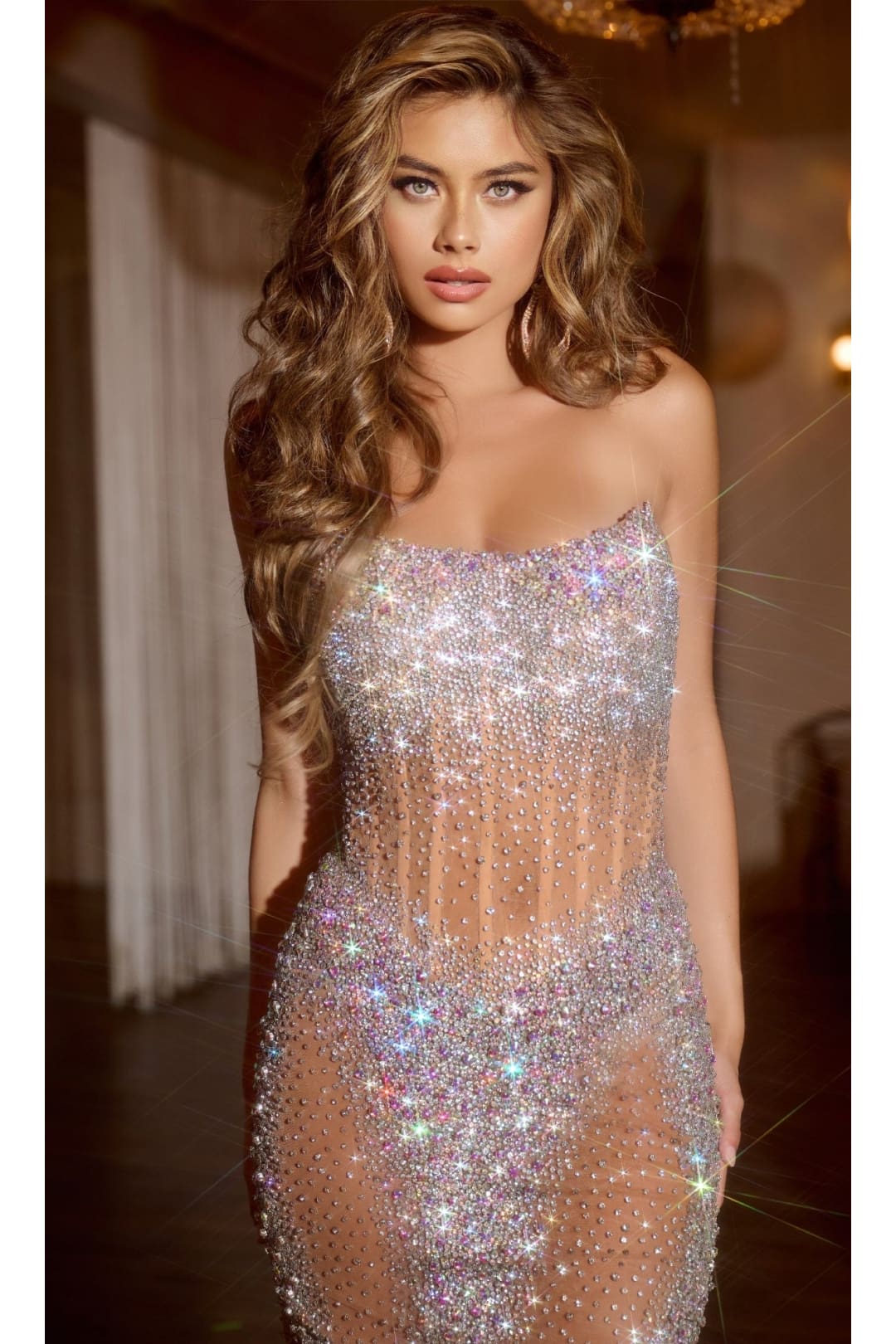 Long Nude Formal Dress: Jovani D5608 - Apparel & Accessories > Clothing > Dresses