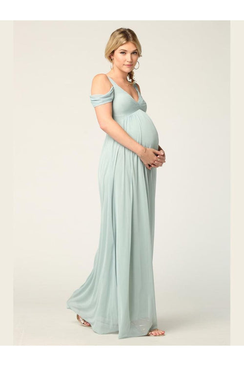 Long Off Shoulder Bridesmaids Dress - The Dress Outlet