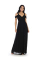 Long Off Shoulder Bridesmaids Dress - The Dress Outlet