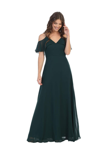 Long Off Shoulder Formal Bridesmaids Dress - The Dress Outlet