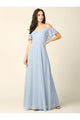 Long Off Shoulder Formal Bridesmaids Dress - The Dress Outlet