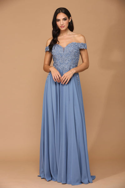Long Off Shoulder Formal Chiffon Evening Dress