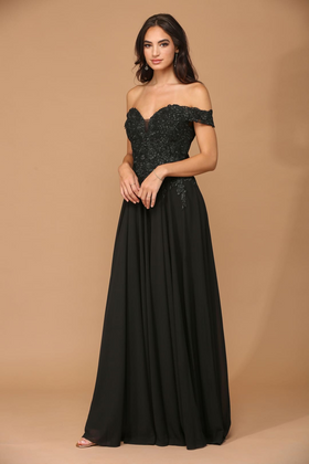 Eva USA 5239 Long Off Shoulder Formal Chiffon Evening Dress