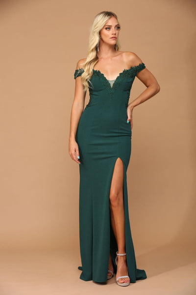 Long Off Shoulder Formal Evening Prom Dress