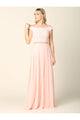 Long Off Shoulder Mother of the Bride Lace Dress - The Dress Outlet