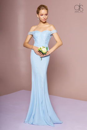 Long Lace Off Shoulder Dress by Elizabeth KGL2697