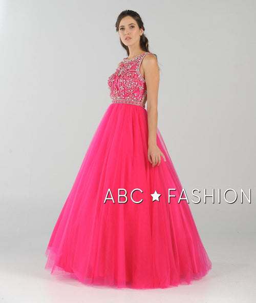 Poly USA Fuchsia Long Formal Dresses