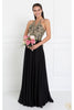 Black Long Open Back Chiffon Dress by Elizabeth K GL1526-Long Formal Dresses-ABC Fashion