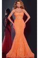 Long Orange Prom Dress: Jovani 44208 - Orange / 00 - Apparel & Accessories > Clothing > Dresses