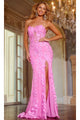 Long Pageant Dress: Jovani D5707 - Nude/Pink / Apparel & Accessories > Clothing > Dresses