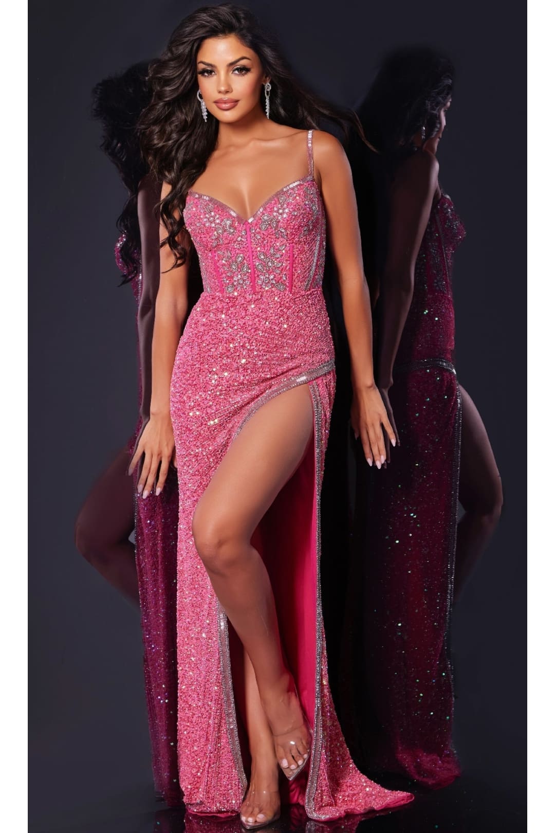 Long Pink Prom Dress: Jovani 44637 - Apparel & Accessories > Clothing > Dresses