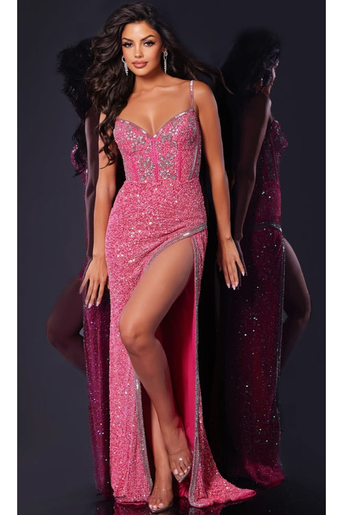 Long Pink Prom Dress: Jovani 44637 - Apparel & Accessories > Clothing > Dresses