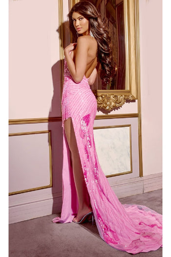 Long Pink Prom Dress: Jovani D6105 - Prom