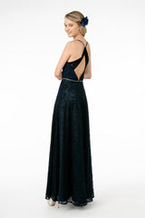 Long Pleated Sweetheart Dress with Lace Skirt by Elizabeth K GL2667 - Long Formal Dresses