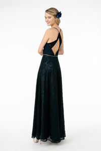 Long Pleated Sweetheart Dress with Lace Skirt by Elizabeth K GL2667 - Long Formal Dresses