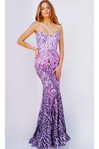 Long Prom Dress 06459 by Jovani - Lilac/Purple / Prom