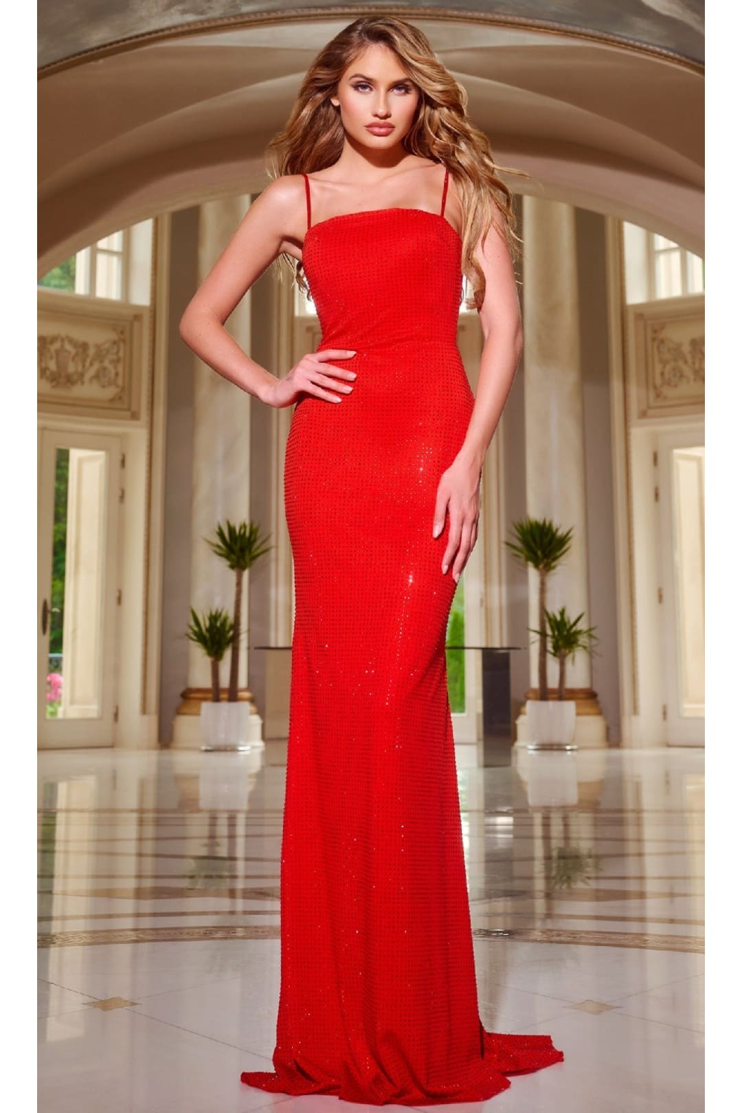 Long Prom Dress 37092 by Jovani - Red / Prom