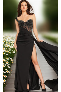 Long Prom Dress 37094 by Jovani - Black / Prom