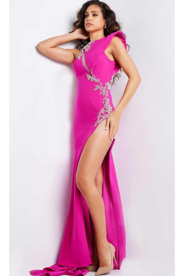 Long Prom Dress 37342 by Jovani - Fuchsia / Apparel & Accessories > Clothing > Dresses