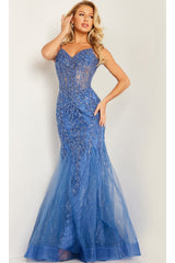 Long Prom Dress 37416 by Jovani - Cloud Blue / Prom