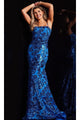 Long Prom Dress 37687 by Jovani - Blue/Multi / Prom
