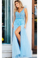 Long Prom Dress 38430 by Jovani - Light Blue / Prom