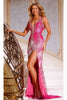 Long Prom Dress 38847 by Jovani - Hot Pink/Silver / Prom