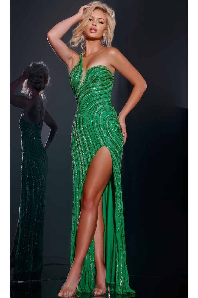 Long Prom Dress: Jovani 34010 - Green / Prom