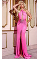 Long Prom Dress: Jovani 37218 - Hot Pink / Prom